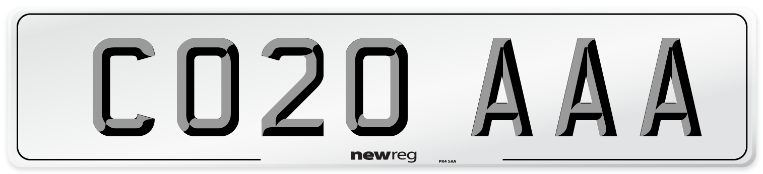 CO20 AAA Number Plate from New Reg